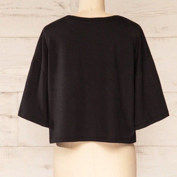 Double Zero Cropped Round Neck T-Shirt - Picture 3 of 7